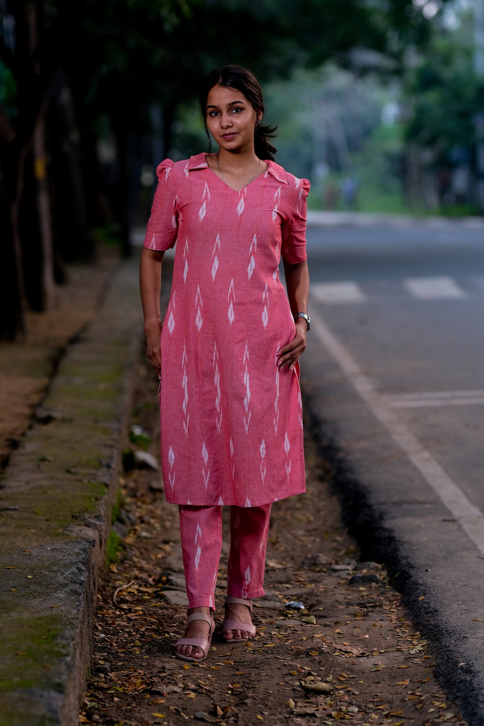 Pink Ikkat Co-Ord