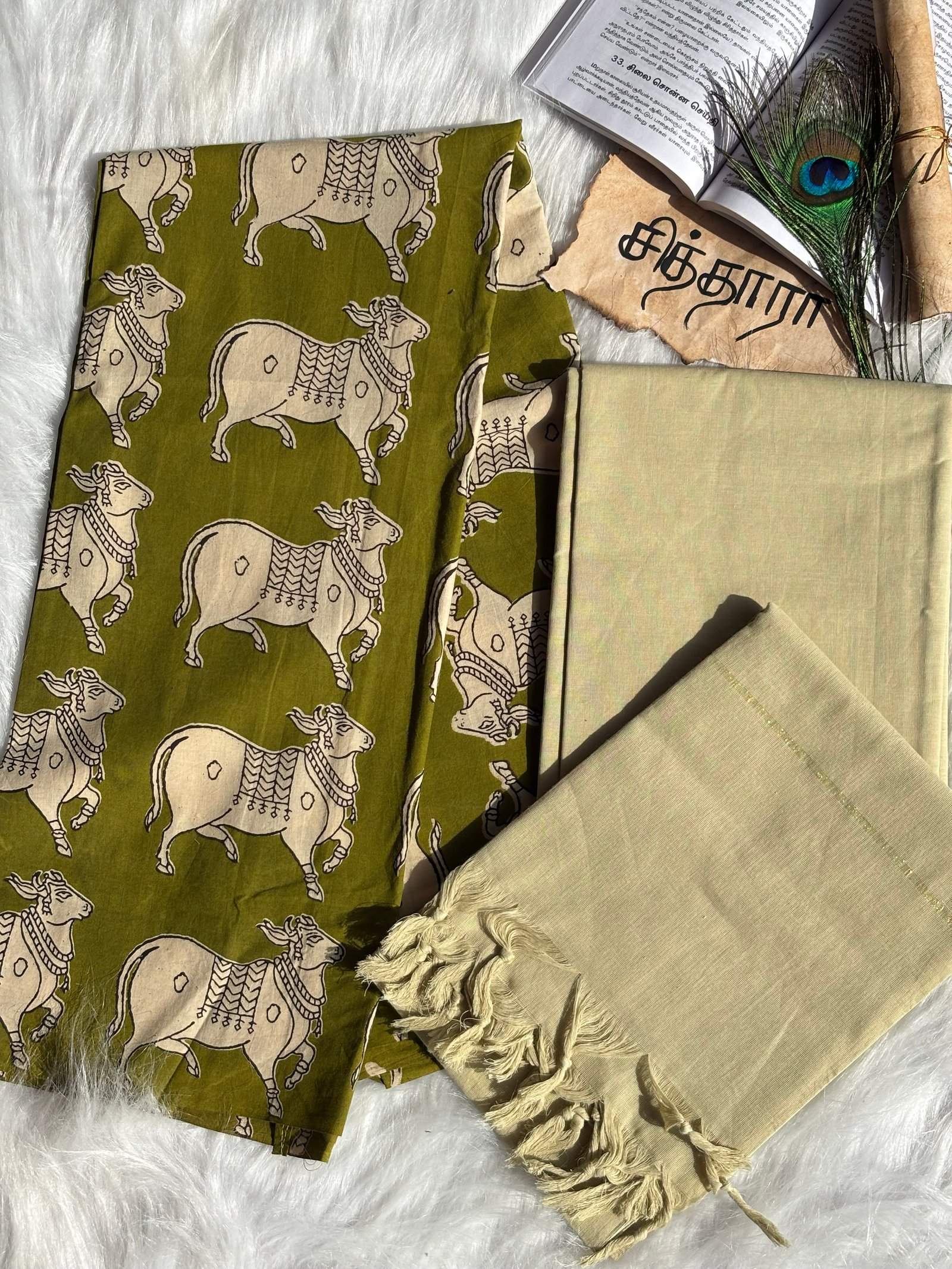 Pichwai Cotton Set (Unstitched)